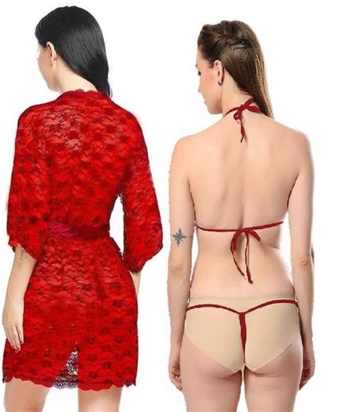 Lacrobe Red Lac Bikini 02 Iyara Collection Women Robe And Lingerie Set