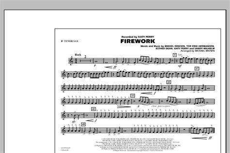 Firework Bb Tenor Sax Sheet Music Michael Brown Marching Band