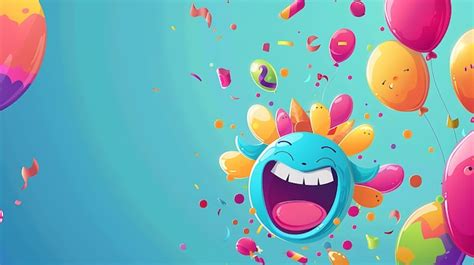 Premium Photo | A cartoon character with a happy face and colorful balloons