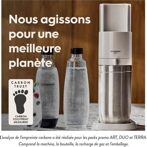 Machine Soda Et Eau Gazeuse Sodastream Duo Blanche Carafes