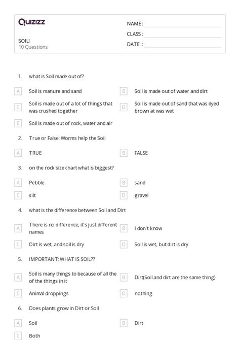 50 Soils Worksheets For 5th Grade On Quizizz Free And Printable