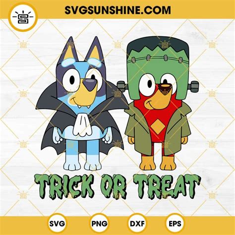 Bluey Frankenstein Svg Bluey Halloween Svg Bluey Trick Or Treat Svg