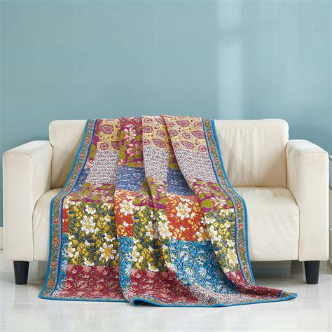 Buy QucoverQucover Multicolor Summer Bedspread Vintage American Style Floral Pattern, Patchwork ...