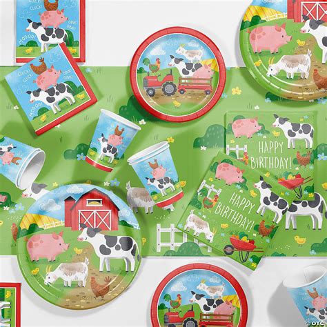 57 Pc Farm Animals Birthday Party Supplies Kit For 8 Guests Oriental