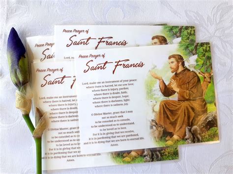 Saint Francis Of Assisi Prayer Cards St Francis Prayer Etsy