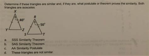 Answered Determine If These Triangles Are Bartleby