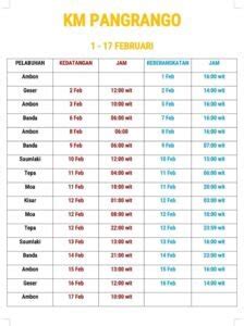 Jadwal Kapal Pelni KM Pangrango Bulan Februari 2021 Dan Harga Tiketnya