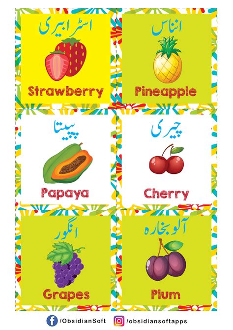 Fruits Name In Urdu Worksheet