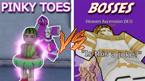 YBA PINKY TOES Vs All Bosses YouTube