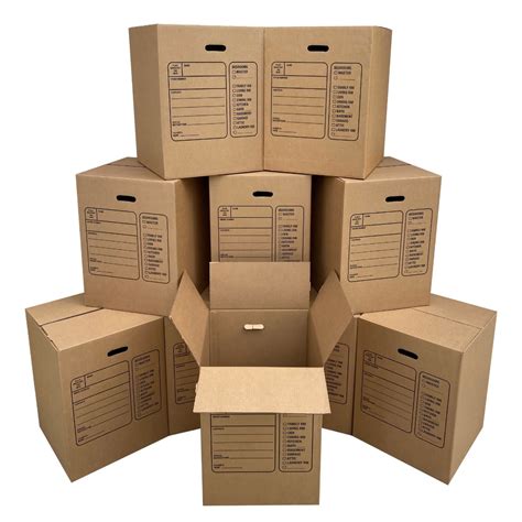 uBoxes Corrugated Moving Boxes with Handles, 10 Premium Large, 18" x 18 ...