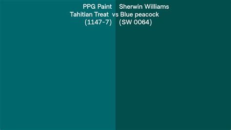 Ppg Paint Tahitian Treat Vs Sherwin Williams Blue Peacock Sw