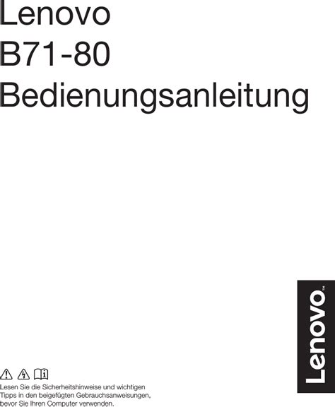 Lenovo B71 80 Ug De GR User Manual (German) Guide Laptop (Lenovo) Type 80RJ