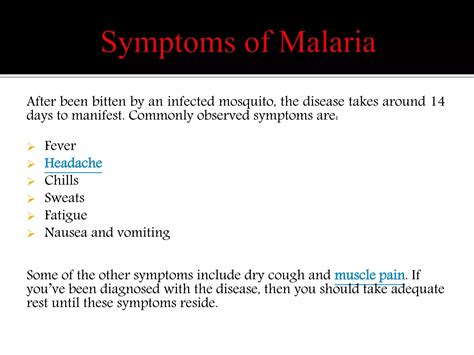 Malaria Causes Symptoms Complications Treatment And Prevention Ppt