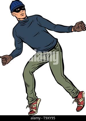 Illustration Of A Burglar Thief Or Mugger Looking At You Set Inside A