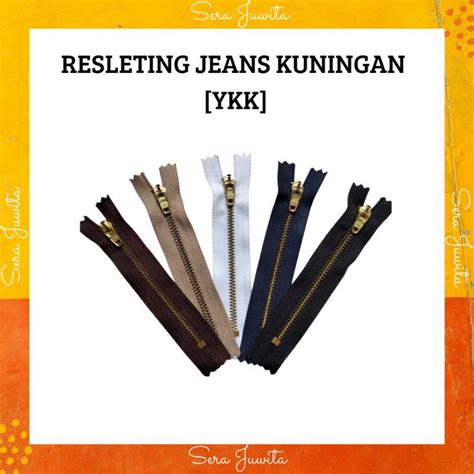 Jual Resleting Zipper Jeans Gigi Besi YKK 12 Cm 15 Cm 17 5 Cm Putih