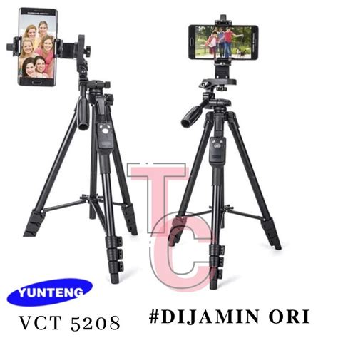 Jual Tripod Full Hitam Tripod Yunteng VCT 5208 Bluetooth Original