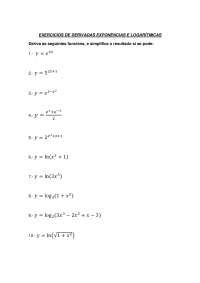 Ejercicios de derivadas exponenciales y logarítmicas Ejercicios de