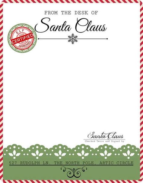 From The Desk Of Santa Claus Letterhead Free - Letter from Santa ...