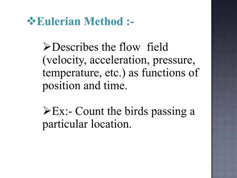 Kinematics Of Fluid Flow Its Application Ppt