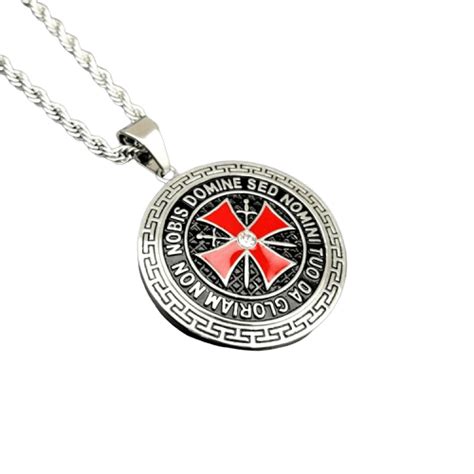 Knights Templar Necklace Non Nobis Domine Templar Cross