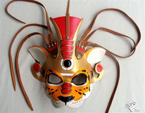 Tezcatlipoca, Aztec Jaguar God Leather Mask