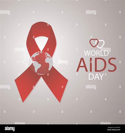 Red Ribbon Aids Awareness World Aids Day Concept Vector Illustration