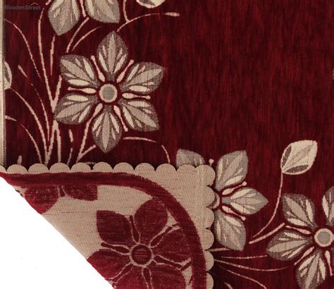 Buy Maroon Velvet Jacquard 5 Seater Sofa Cover At 51 OFF Online