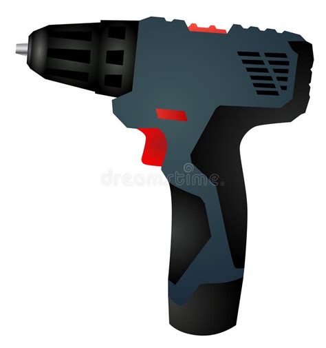 Electric Cordless Hand Drill Silhouette With Bits Stock Vector