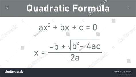 Quadratic Equation Standard Form Quadratic Formula Stock Vector (Royalty Free) 2380140983 ...