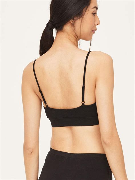 Essential Organic Cotton Triangle Bralette In Black