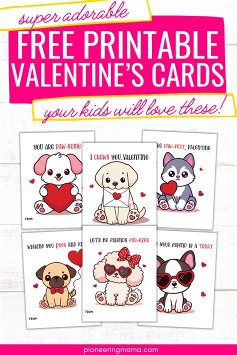 Free Printable Dog Valentine's Day Cards - Pioneering Mama