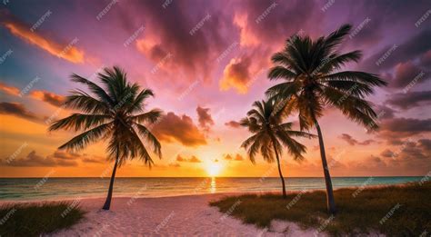 Premium Photo Sunset At The Miami Beach Miami Beach Scene Fantastic