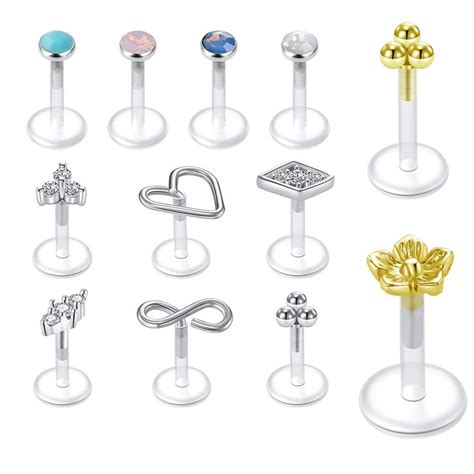 Pcs Clear Flexible Ear Lobe Bioflex Medusa Monroe Piercing G Labret