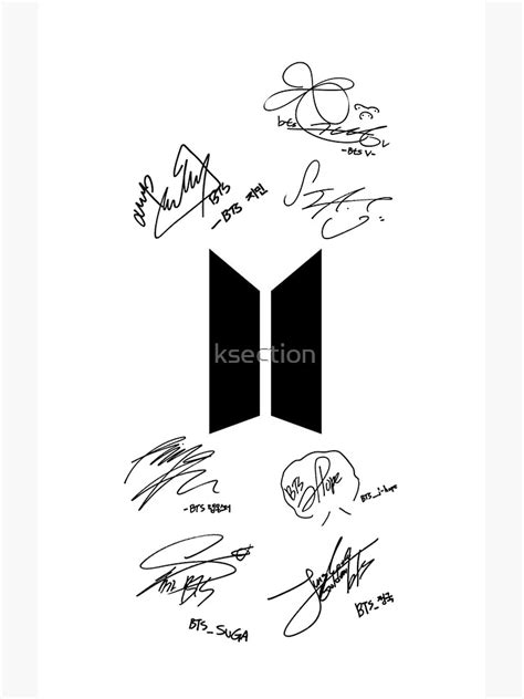 Bts Army Beyond The Scene Signatures White Sticker For Sale By