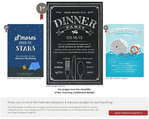 WINNERS - 2012 Invitation Design Contest | Invitation design, Invitations, Contest design