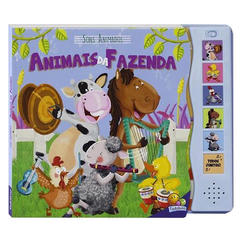 Livro Sons Animados Animais Da Fazenda 6 Sons Divertidos Shopee