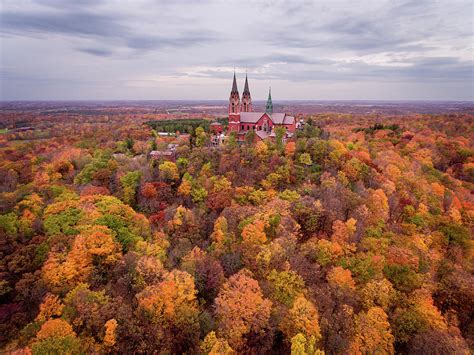 Holy Hill Basilica Fall Colors, Wisconsin Photograph by Neal G - Fine ...