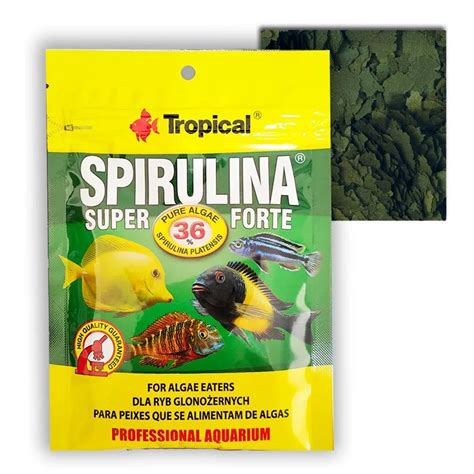 RAÇÃO TROPICAL SUPER SPIRULINA FORTE FLAKES Doypack 12 gr Rações