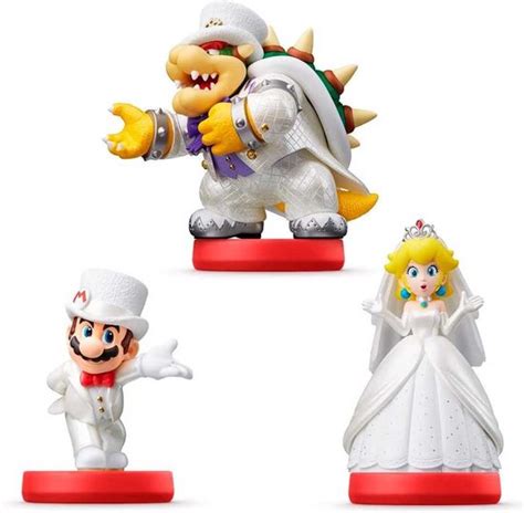 Nintendo Amiibo Super Mario Odyssey Mario Peach Bowser Wedding