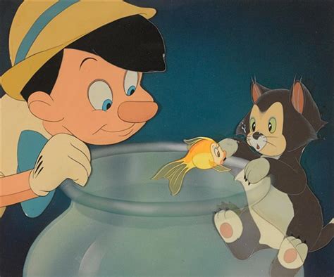 A Celluloid Of Pinocchio Figaro And Cleo From Pinocchio By Walt