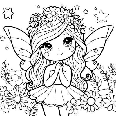 Pretty Fairy Coloring Page To Print Free PDF Lilocolors