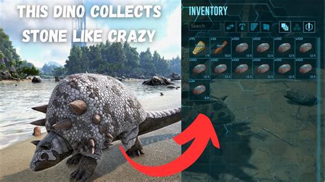 This Dino Collect Stone At Insane Rate Doedicurus Ark Survival