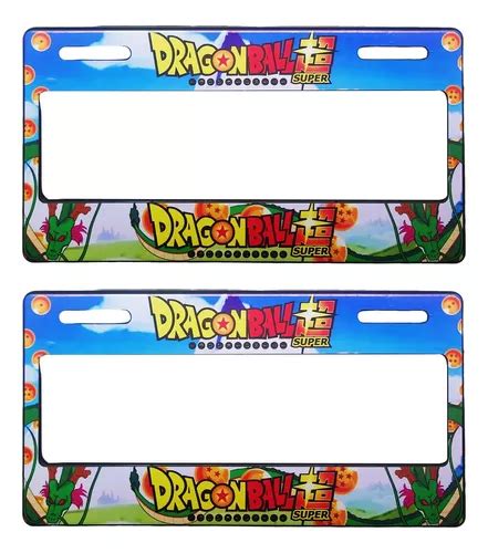 Par 2 Portaplacas Auto Universales Dragon Ball Z Premium Meses Sin