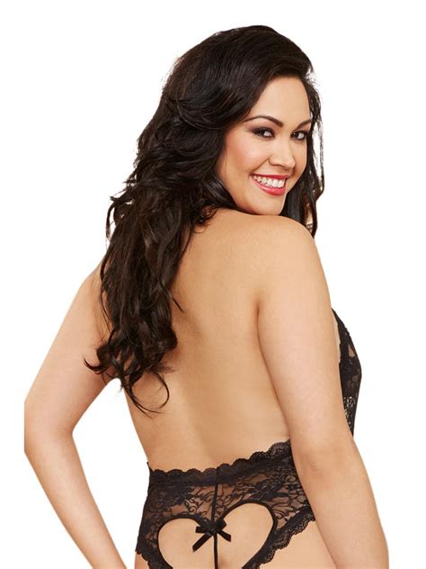 Sexy Plus Size Full Figure Halter Lace Teddy Lingerie Ebay