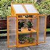 Dkiei Tier Wooden Cold Frame Mini Greenhouse Flower Vegetable