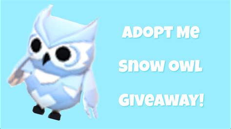 Adopt Me Snow Owl Giveaway Closed Youtube