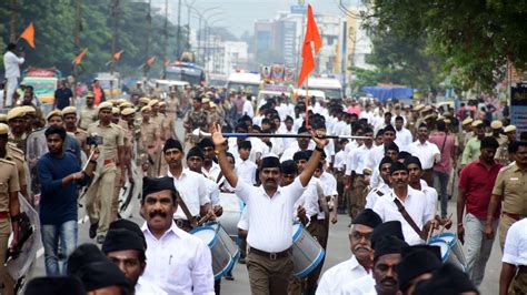 T N Police Grants Permission For Rss Route Marches At 45 Places On