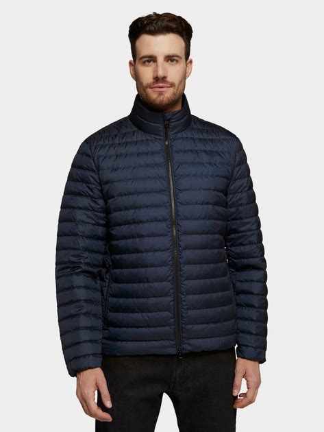 Пуховик короткий мужской Geox M3625DT3027-F1627 48 Темно-синий/Черный ...