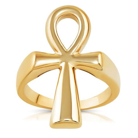 14k Yellow Gold Ankh Ring