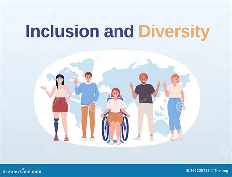 Inclusion And Diversity Flat Vector Banner Template Stock Vector